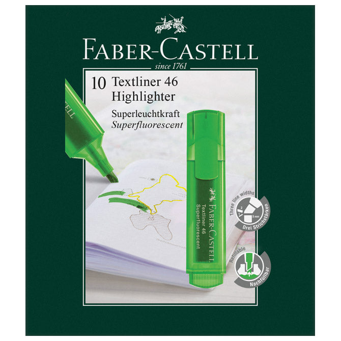 Označevalec 1-5mm 46 Superfluorescent Faber-Castell 154663 zelen
