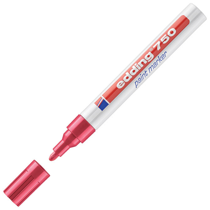 Marker permanentni lakirajoči 2-4mm edding 750 rdeči