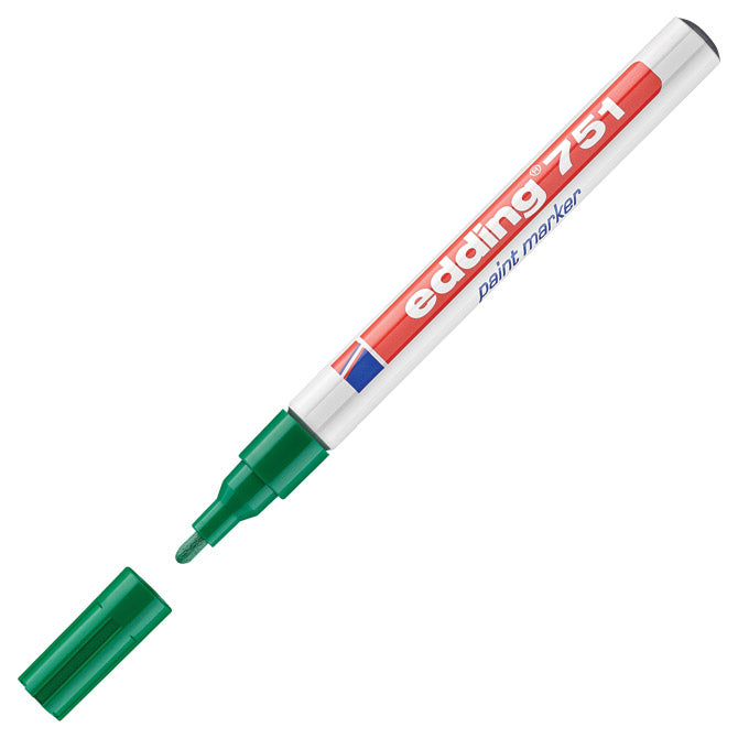 Marker permanentni lakirajoči 1-2mm edding 751 zeleni