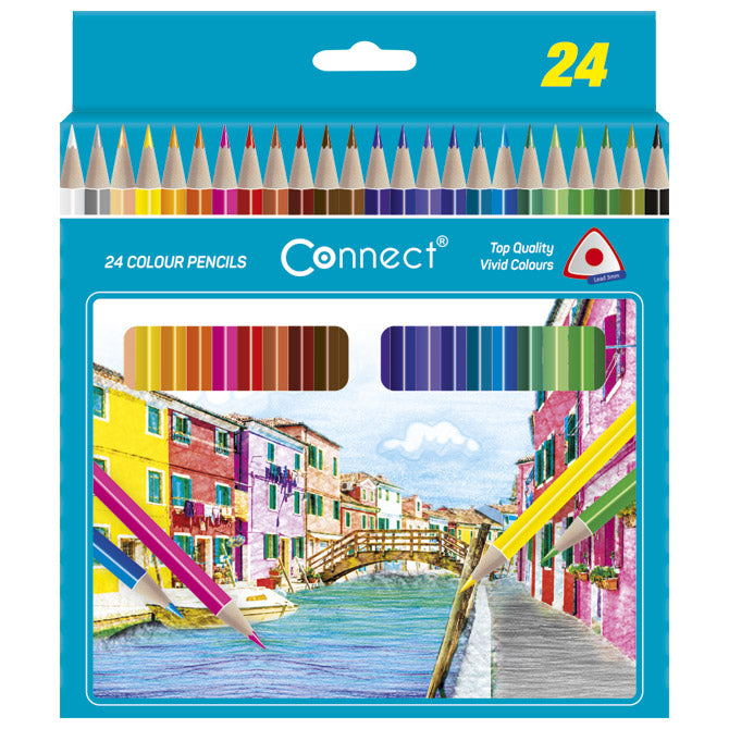 Boje drvene  24boje trokutaste connect blister