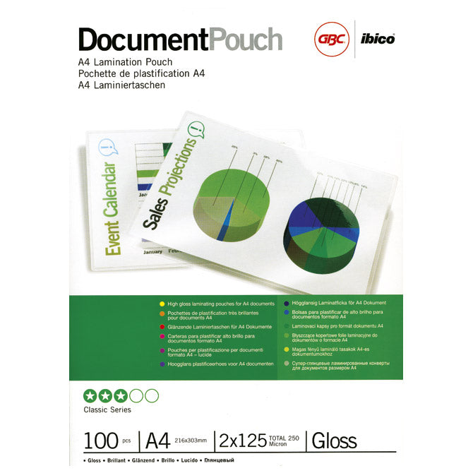 FOLIJA ZA PLASTIFICIRANJE 125MY A4 SIJAJNA PK100 GBC 3200723