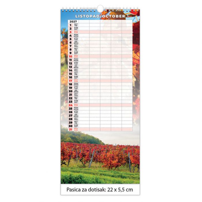 KALENDAR "OBITELJSKI KALENDAR" 13 LISTOVA, SPIRALA
