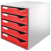 KUTIJA S  5 LADICA POST SET LEITZ 52800025 CRVENA