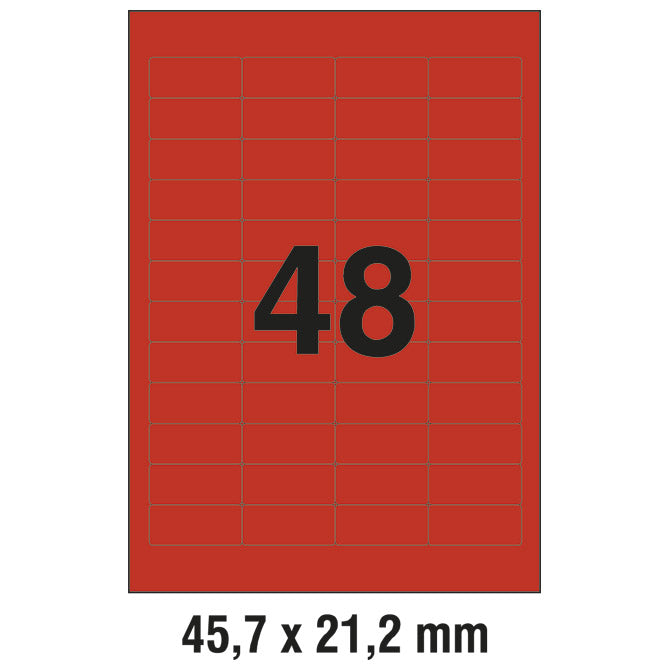 ETIKETE ILK  45,7X21,2MM PK20L ZWECKFORM L6038-20 CRVENE