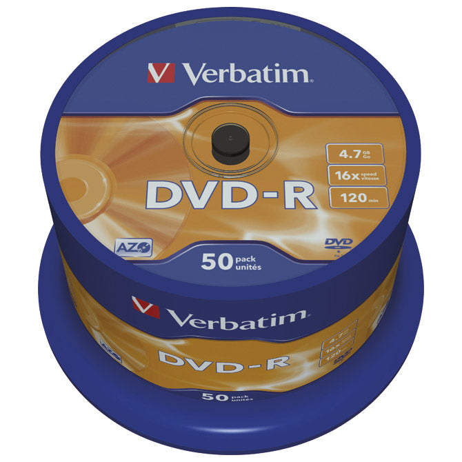 DVD-R 4,7/120 16X VRETENEC MAT SREBRNA PK50 VERBATIM 43548