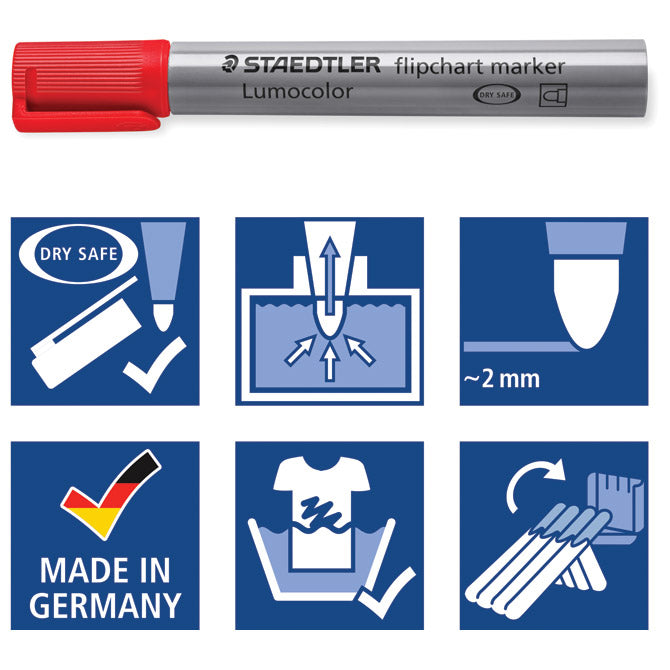 Marker flipchart 2mm lumocolor staedtler 356-2 crveni