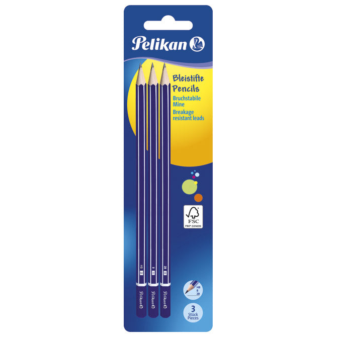 SVINČNIK GRAFITNI HB/B/2B STANDARD PK3 PELIKAN 807418 BLISTER