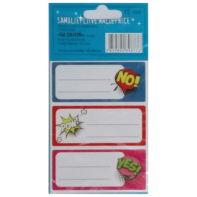 ETIKETE ŠKOLSKE 3/1X4 LINIJE I MOTIV GLOGOS SORTIRANO BLISTER
