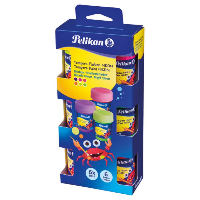 BOJA TEMPERA 20ML U ČAŠI 6BOJA NEON 740N PELIKAN 809382 BLISTER * DO ISTEKA ZALIHA