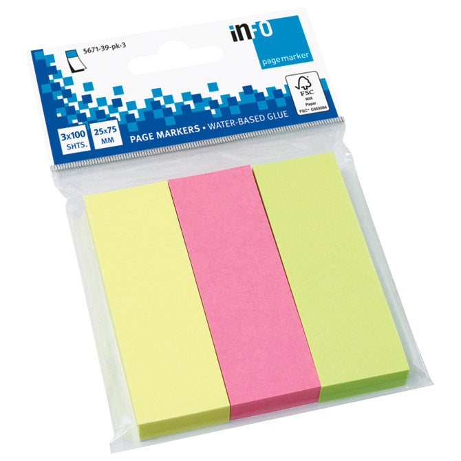 ZASTAVICA 25X75MM 3BOJEX100L PAPIR GLOBAL NOTES 5671-39-PK3 SORTIRANO BLISTER