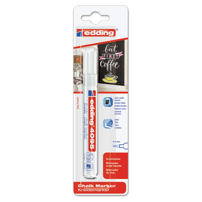 Marker kreda za steklo 2-3mm edding 4095/1 beli blister