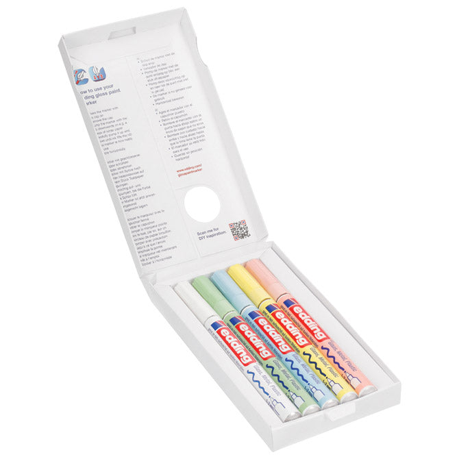 MARKER PERMANENTNI SJAJNI LAKIRAJUĆI 1-2MM EDDING 751/5BOJA PASTEL BLISTER