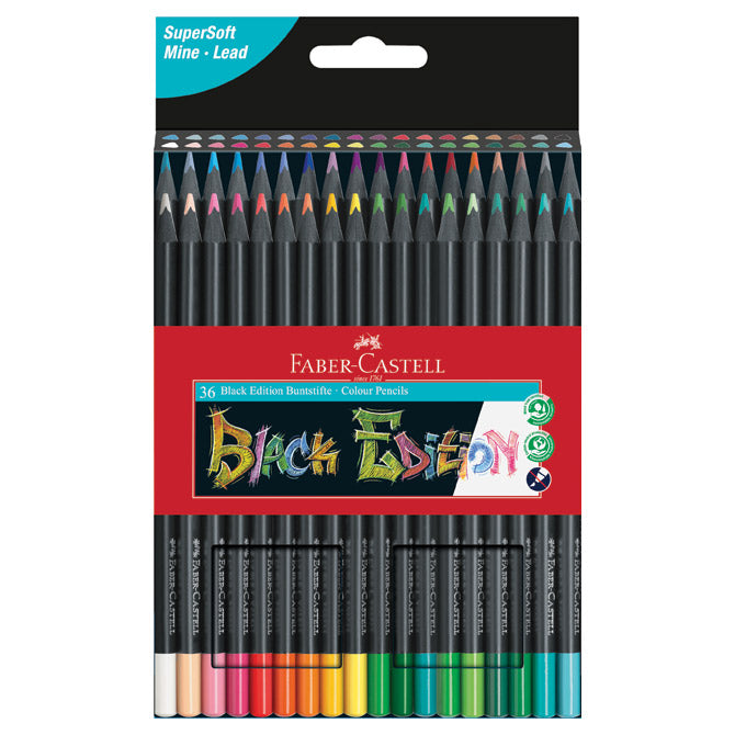 Boje drvene  36boja trokutaste black edition faber castell 116436 blister