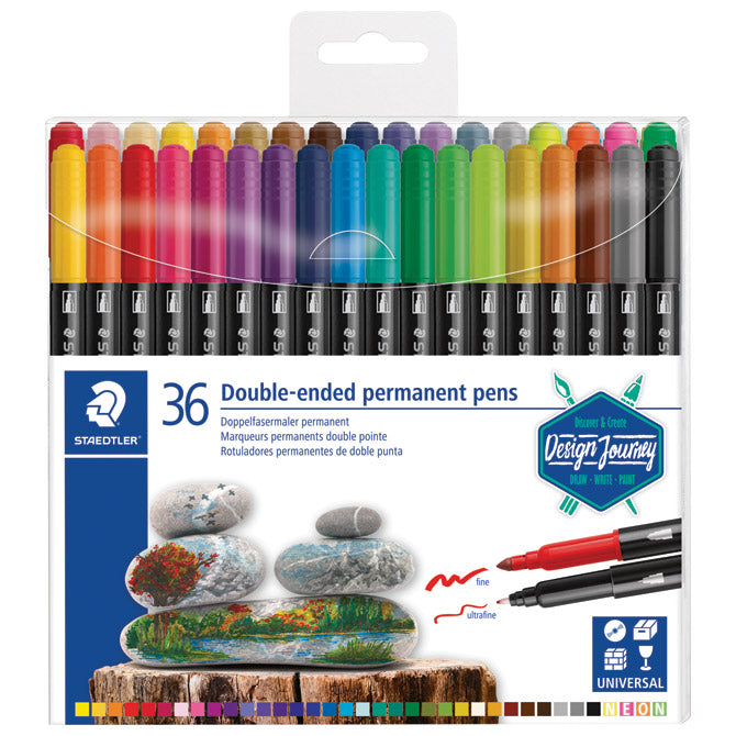 MARKER PERMANENTNI OBOSTRANI 36BOJA DESIGN JOURNEY STAEDTLER 3187 TB36 BLISTER