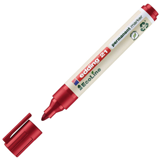 Marker permanentni 1,5-3mm okrogla konica ecoline edding 21 rdeči