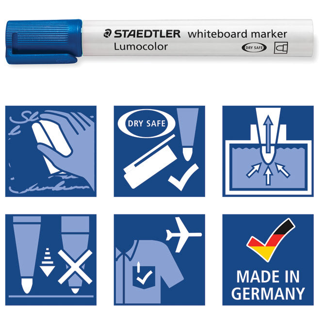 MARKER ZA BIJELU PLOČU 2MM RECIKLIRANI LUMOCOLOR STAEDTLER 351-30 SVIJETLO PLAVI