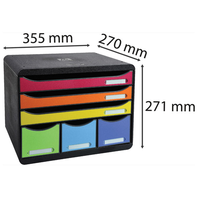 KUTIJA S  6 LADICA (3 A4 PLUS 3 A6) IDERAMA EXACOMPTA 306798D CRNA/SORTIRANO