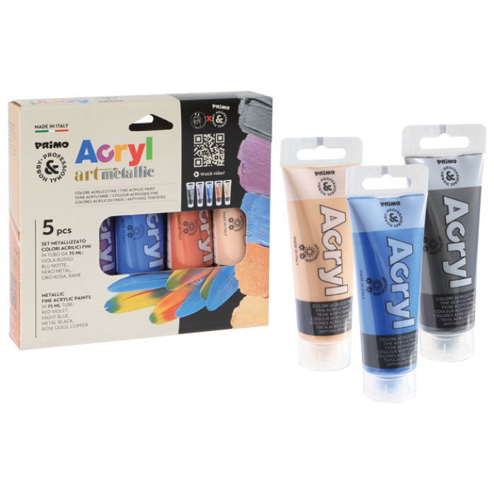 BOJA AKRILNA  75ML PVC TUBA 5BOJA PRIMO 4213TATM5MET