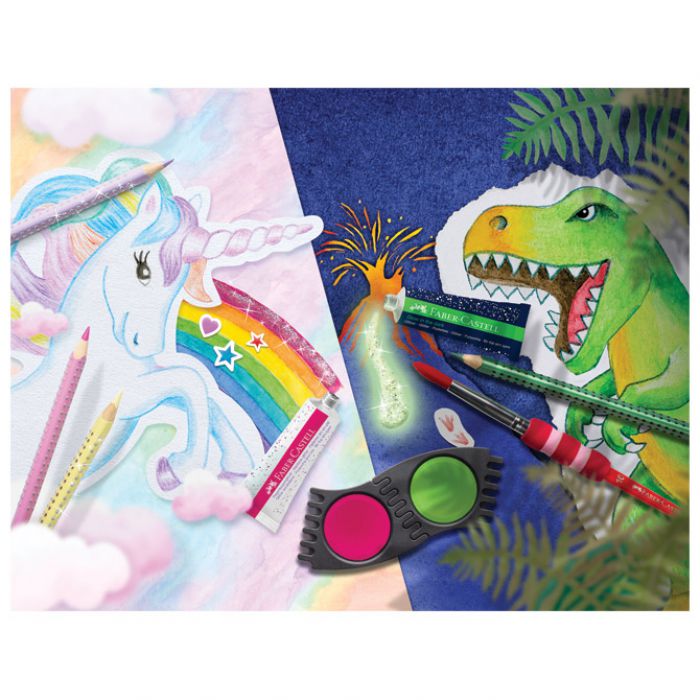 BOJE DRVENE  10 BOJA GRIP 2001  PLUS  3 BOJE DRVENE METALIC DINO FABER CASTELL 201545 BLISTER