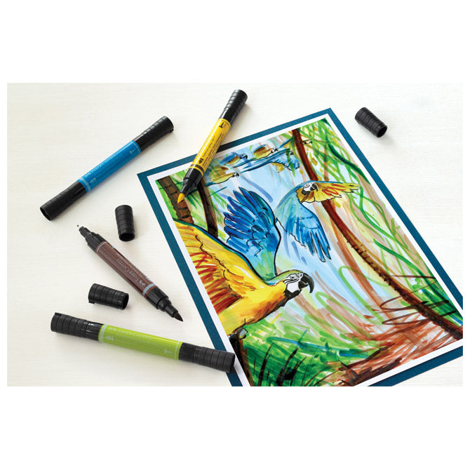 MARKER OBOSTRANI PITT ARTIST 5BOJA ANIMALS INDIA INK FABER CASTELL 162008 SORTIRANO