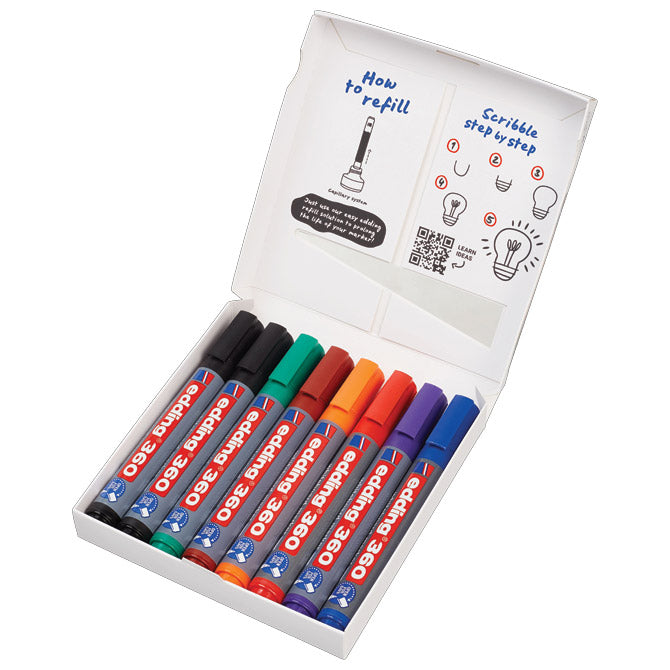 MARKER ZA BIJELU PLOČU 1,5-3MM EDDING 360/8 S BLISTER