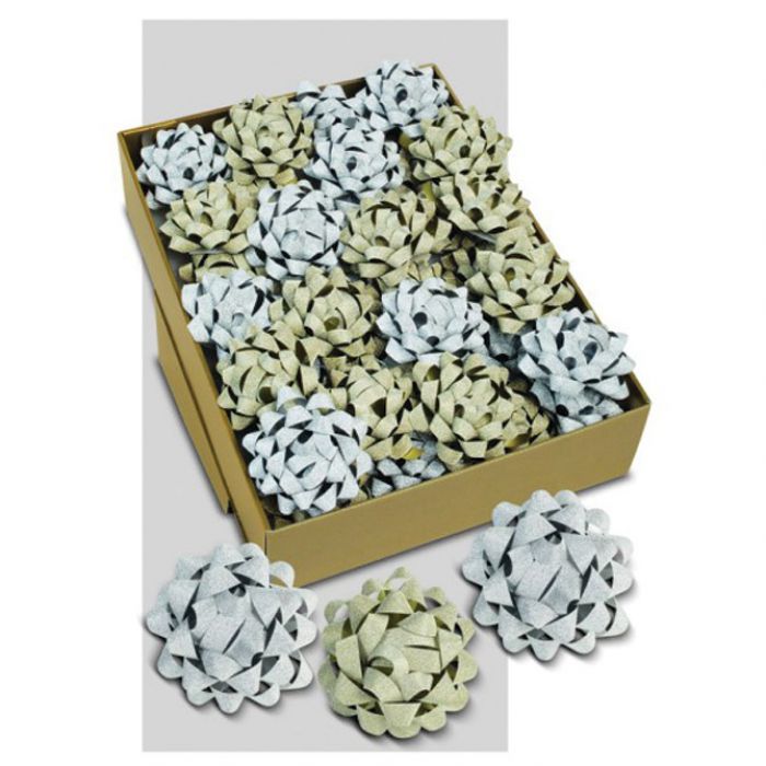 MAŠNA UKRASNA SAMOLJEPLJIVA 80 MM POLY GLITTER PRASENT 18540-099 SORT ZLATNA/SREBRNA