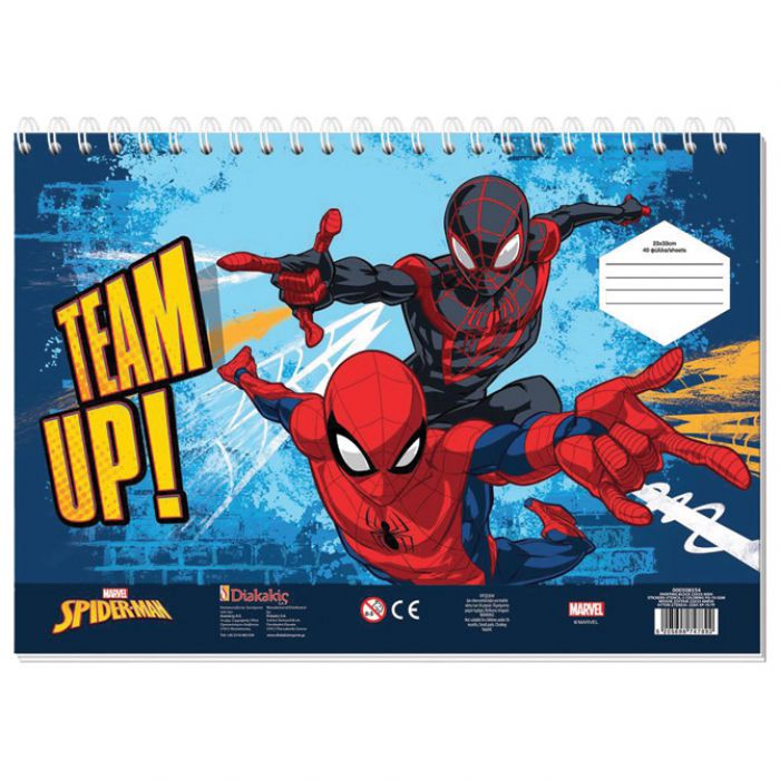 BLOK RISAĆI 40LIS. PLUS  ŠABLONA I NALJEPNICE SPIDERMAN DIAKAKIS 000508554