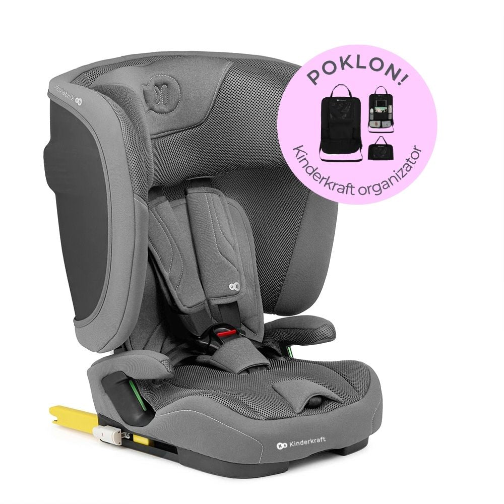 Kinderkraft autosjedalica FIX2GO i-Size 9-36 kg (76-150 cm), Grey