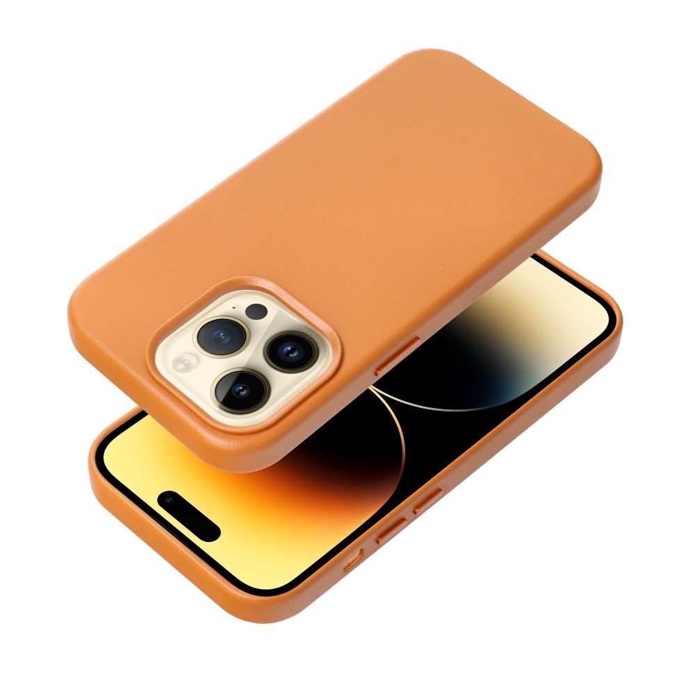 Kožené pouzdro Mag Cover pro iPhone 14 oranžové