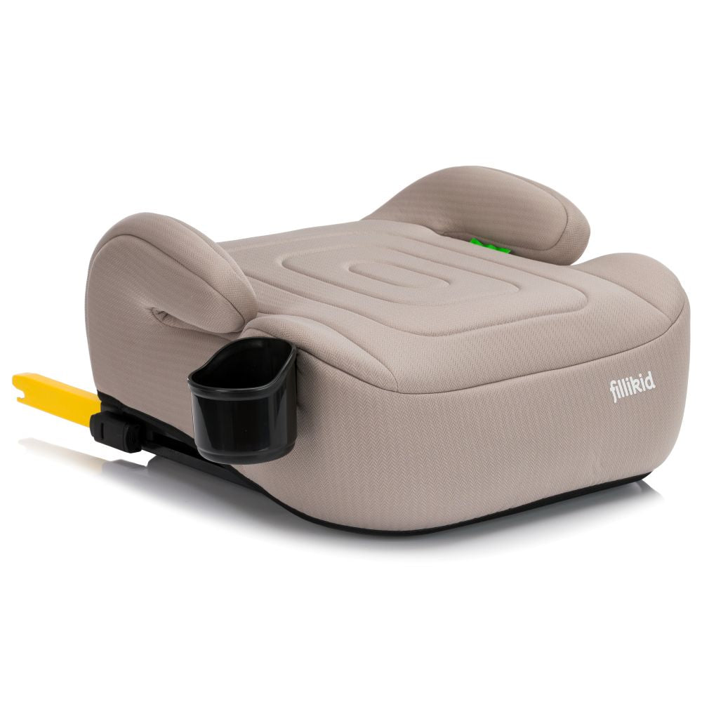 Fillikid Booster/sjedalo za auto Flip deluxe (125-150 cm) s podesivim Isofix priključkom i držačem za čašu, Nature