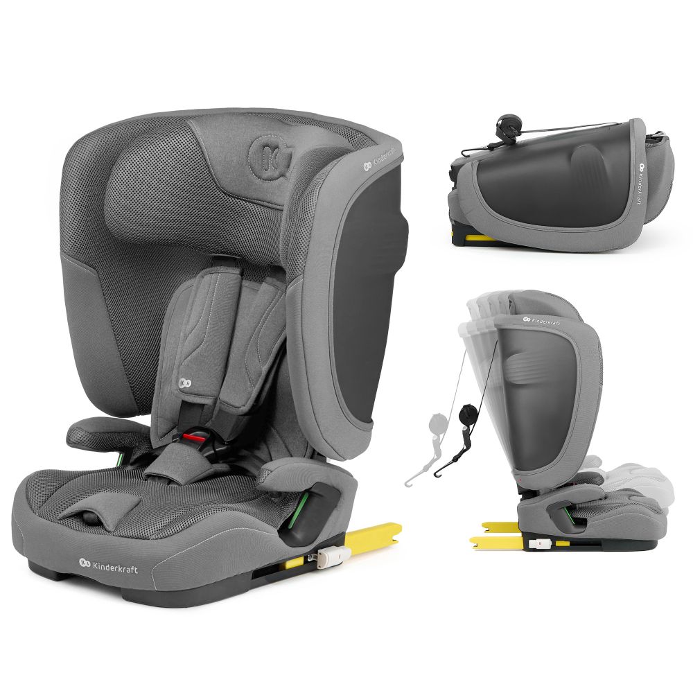 Kinderkraft autosjedalica FIX2GO i-Size 9-36 kg (76-150 cm), Grey
