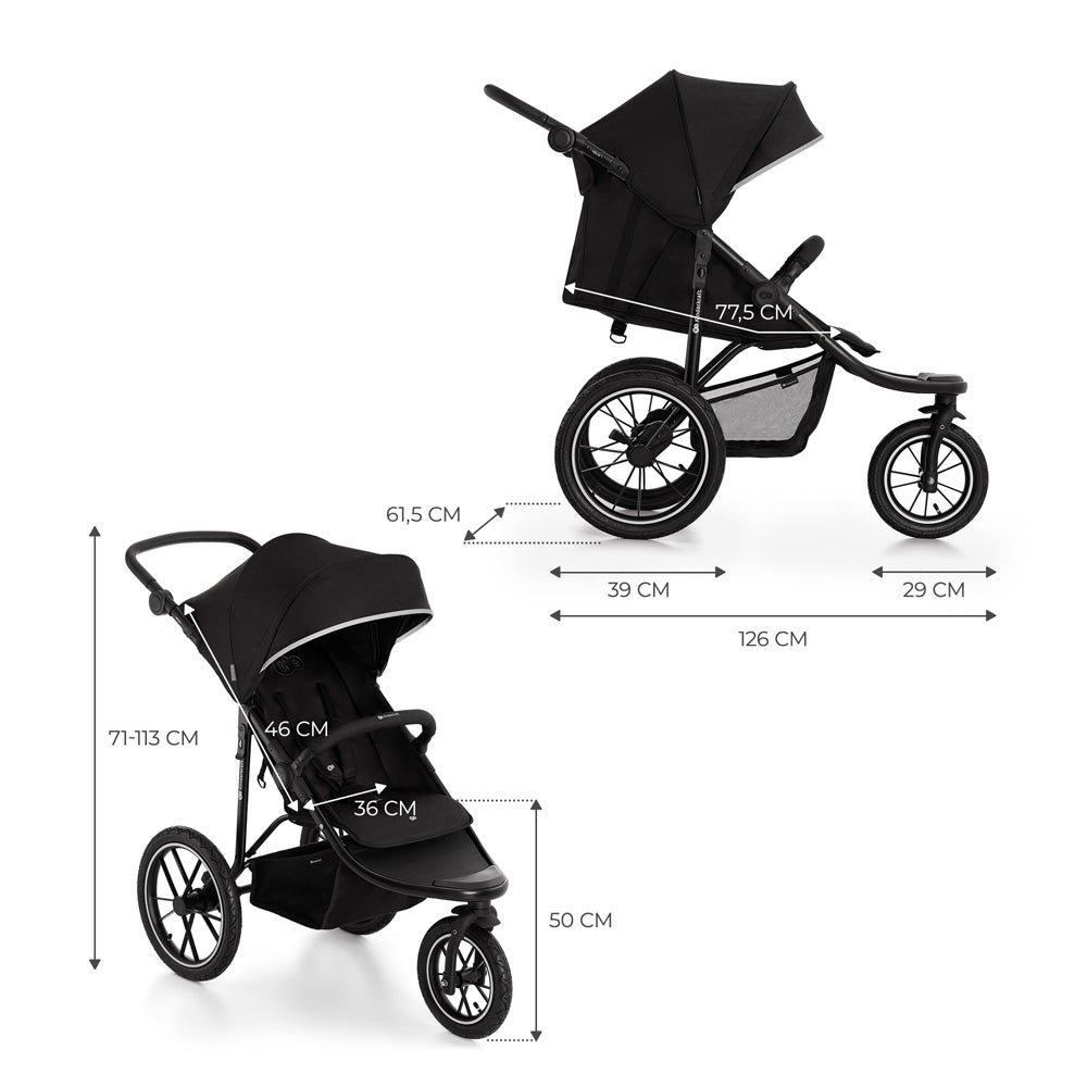 Kinderkraft sportska kolica s tri kotača HELSI 2, Black