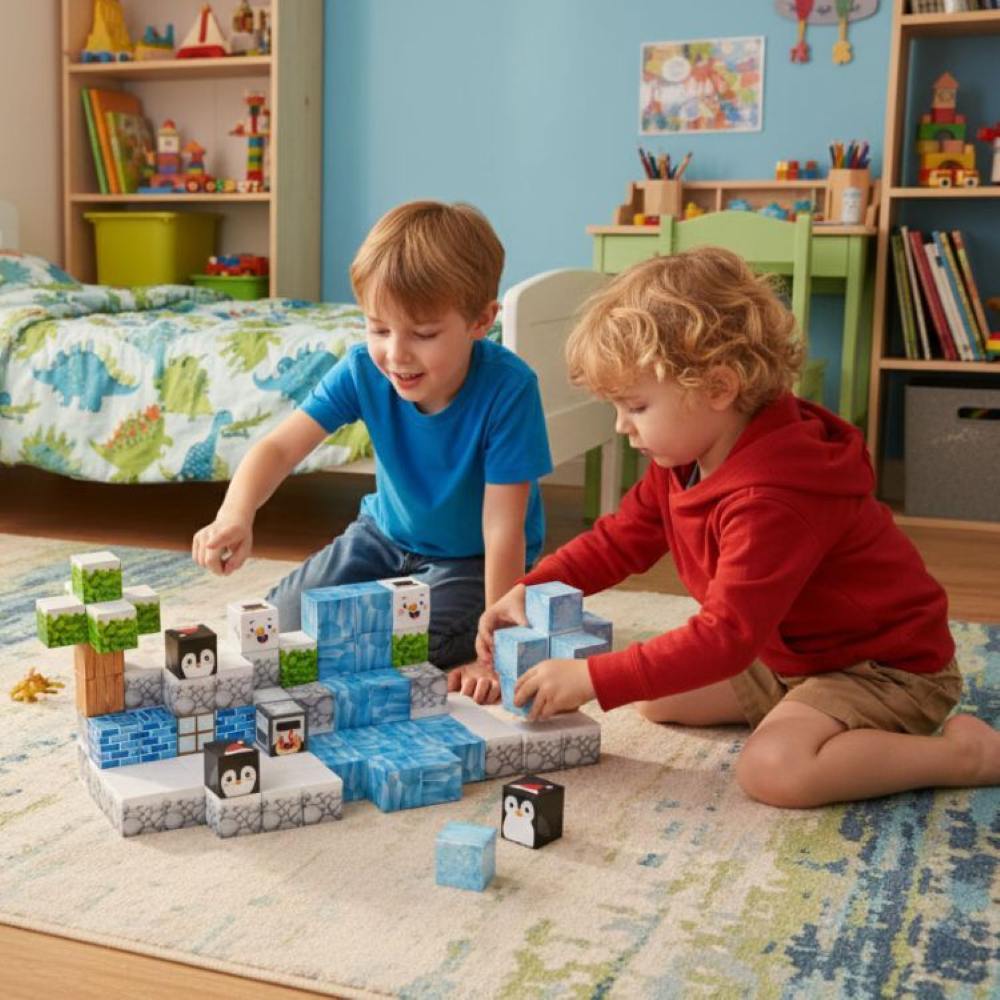 Magnetni set građevinske kocke Zima - 97 dijelova