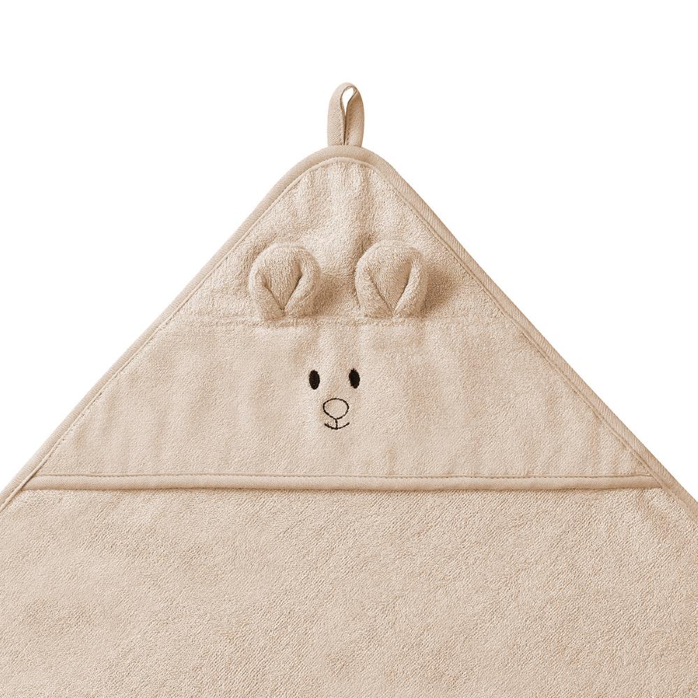 BabyOno Ručnik bambus 100x100 cm, with ears, tamno bež