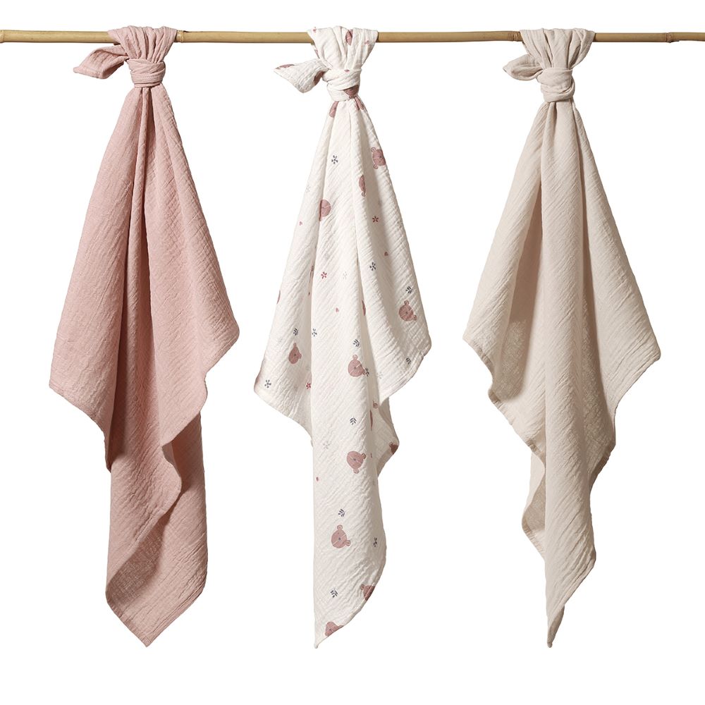 BabyOno Tetra pelene Muslin Medo, roza