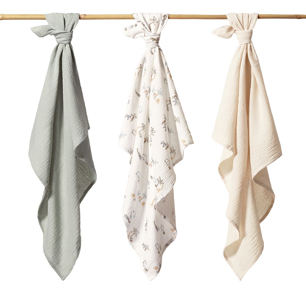 BabyOno Tetra pelene Muslin Safari, mint