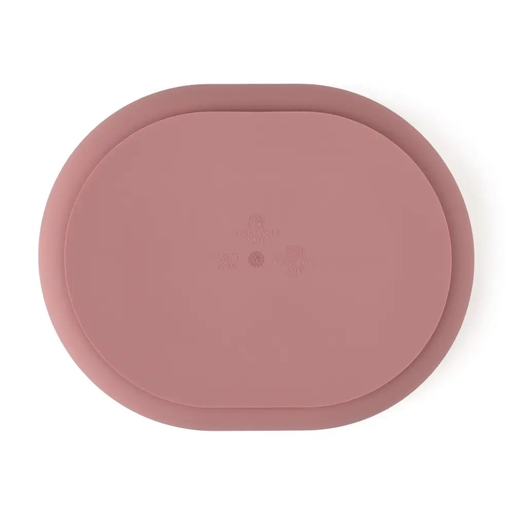 PETITE&MARS Silikonski ovalni tanjur s odjeljcima i vakuumom 6 m+ Take&Match, Dusty Rose