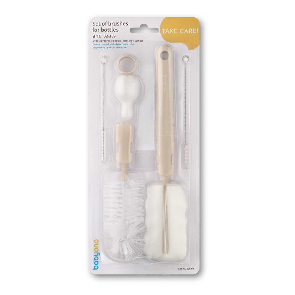 BabyOno Set za čišćenje bočica, bež