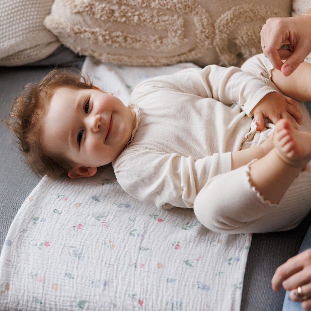 BabyOno Tetra pelene Muslin Cvijeće, boja breskve