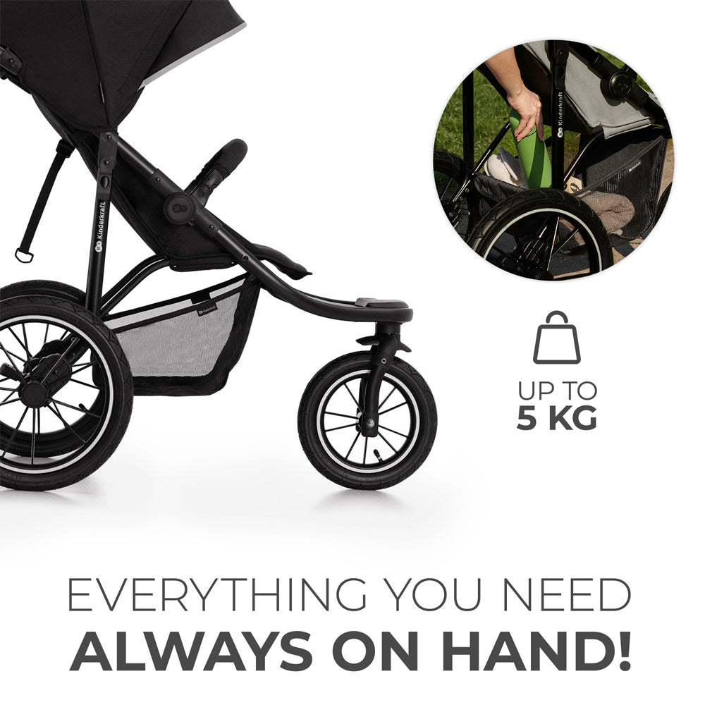 Kinderkraft sportska kolica s tri kotača HELSI 2, Black