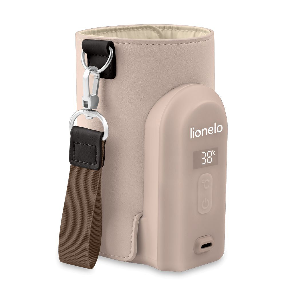 Lionelo Thermup Go Evo električni prijenosni grijač bočica - TERMOSICA s baterijom, Beige Taupe