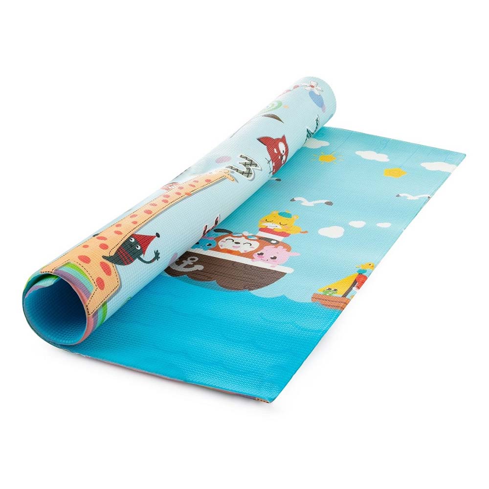 PETITE&MARS Dvostrana podloga za igru Joy Max, Giraffe&Sea 180x150 cm