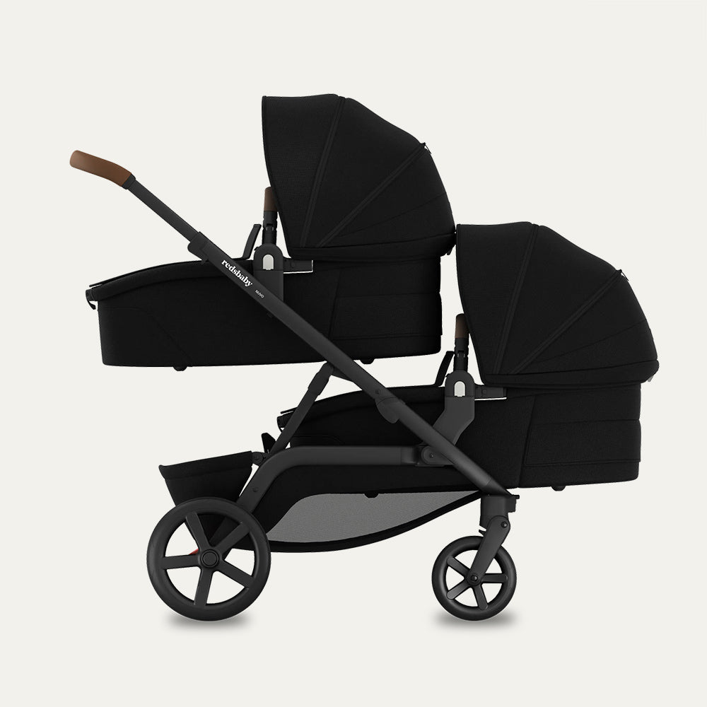 REDSBABY NUVO Twin dječja kolica 2u1 Black, Black B