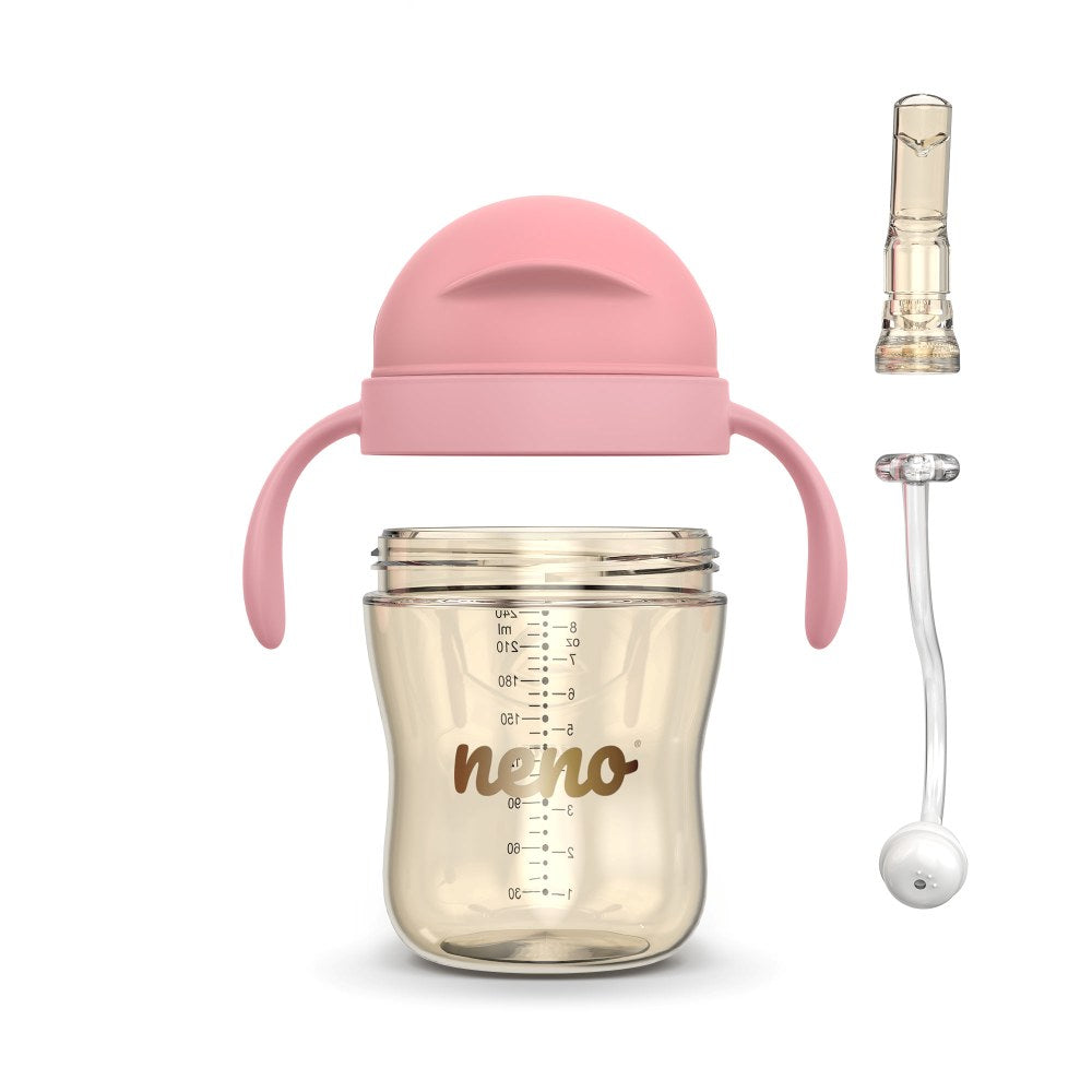 NENO BEBESITO bočica sa slamkom 240 ml, roza