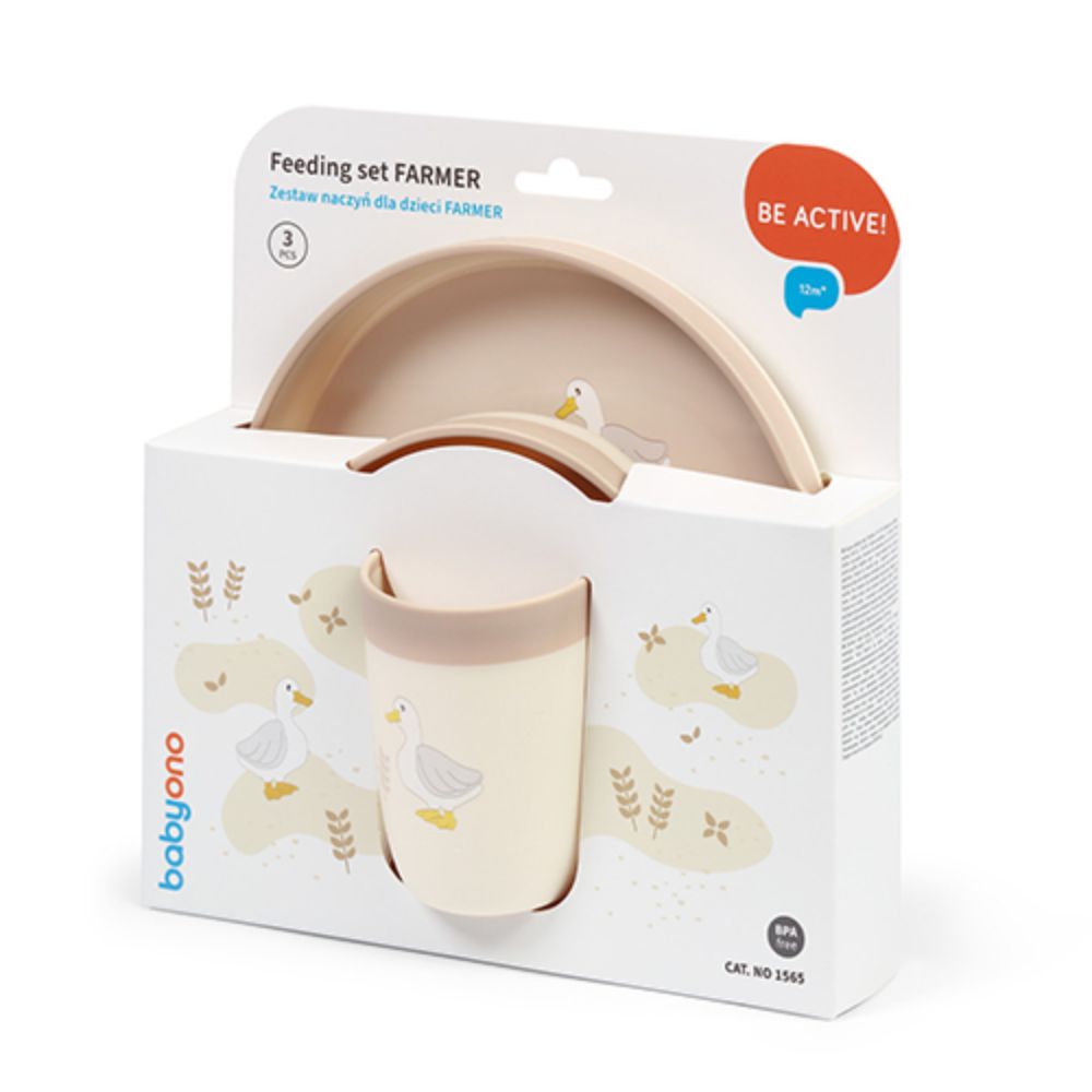 BabyOno Set za hranjenje od 3 dijelova, farmer