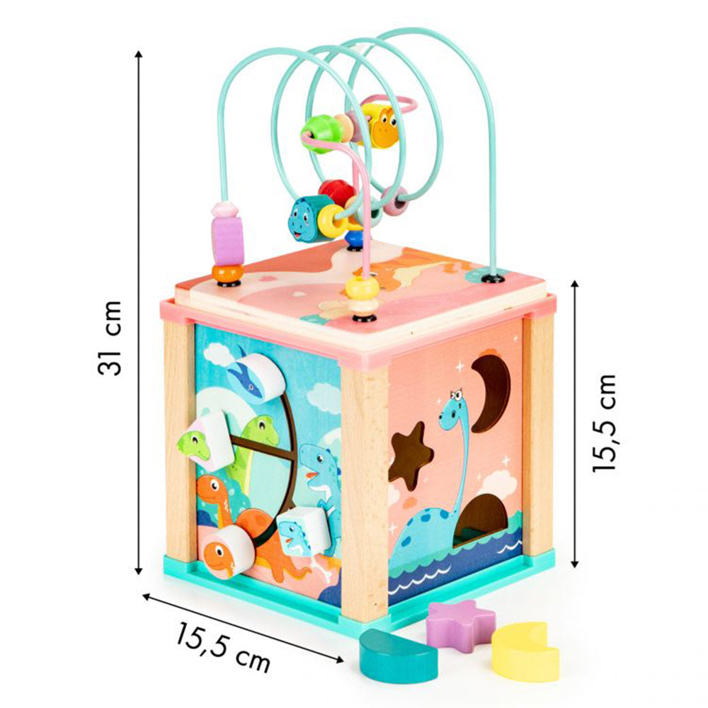 Ecotoys Drvena edukativna kocka Dino
