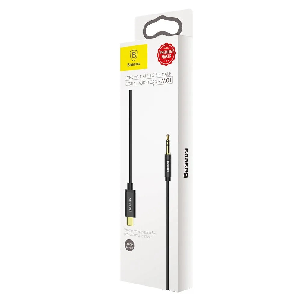 BASEUS Yiven Type-C samec na 3,5 samec audio kabel M01 černý CAM01-01