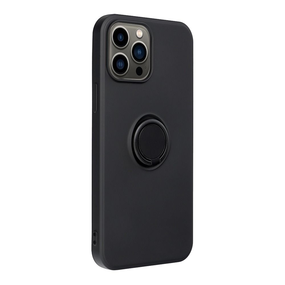 Forcell SILIKONSKA RING maska za IPHONE 13 PRO MAX crna