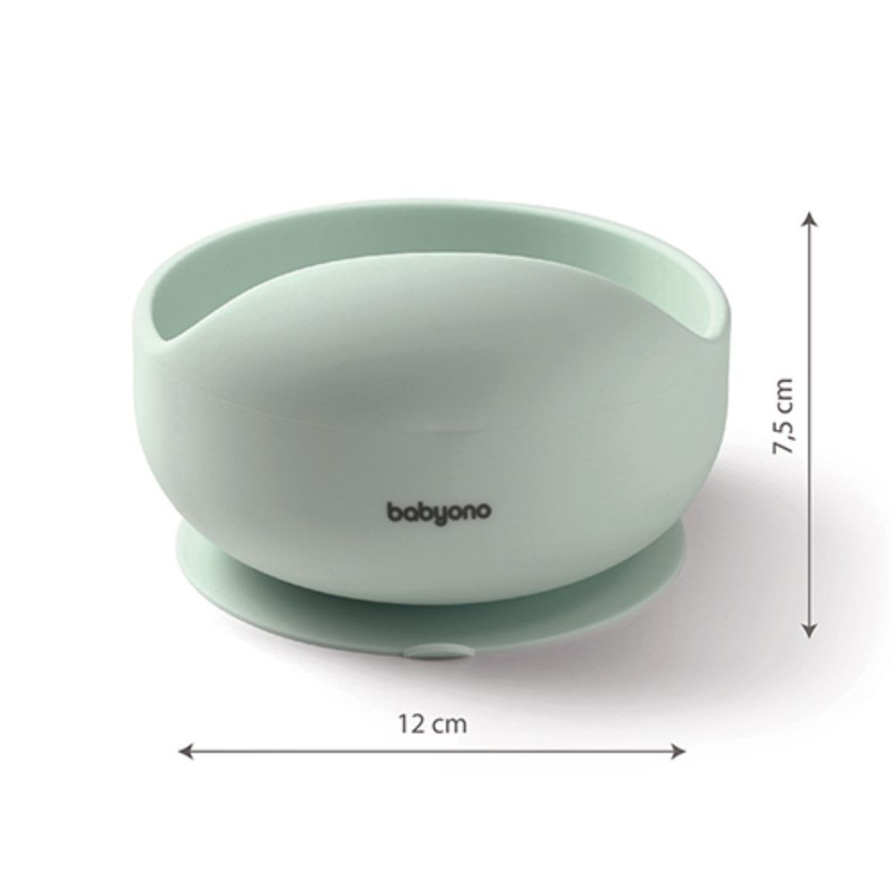 BabyOno Silikonska zdjelica s vakuumom 350 ml 6 m+, mint