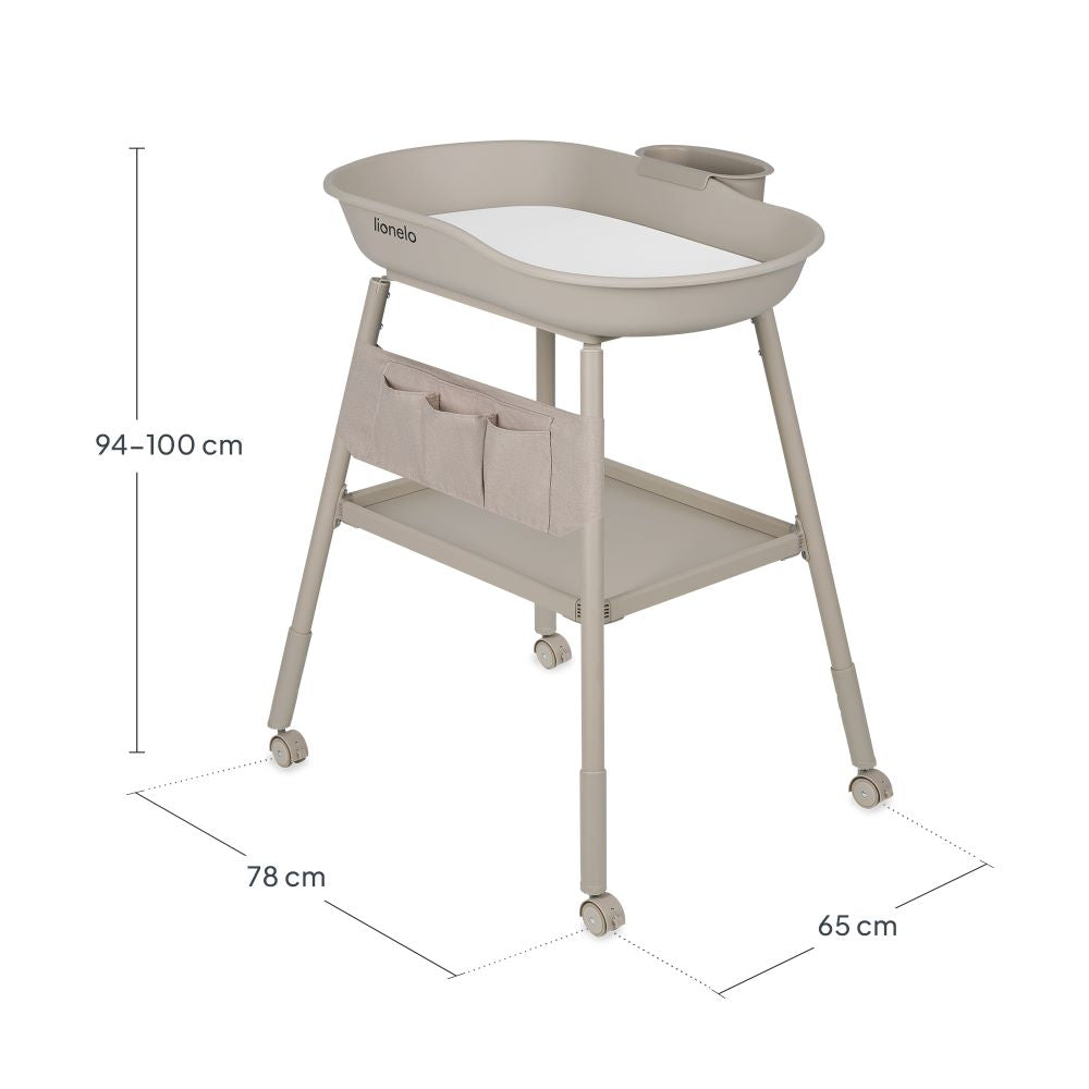 Lionelo Rosie stol za prematanje s podlogom, beige sand